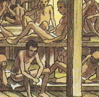 Условия, в которых рабов переправляли через океан, были ужасными